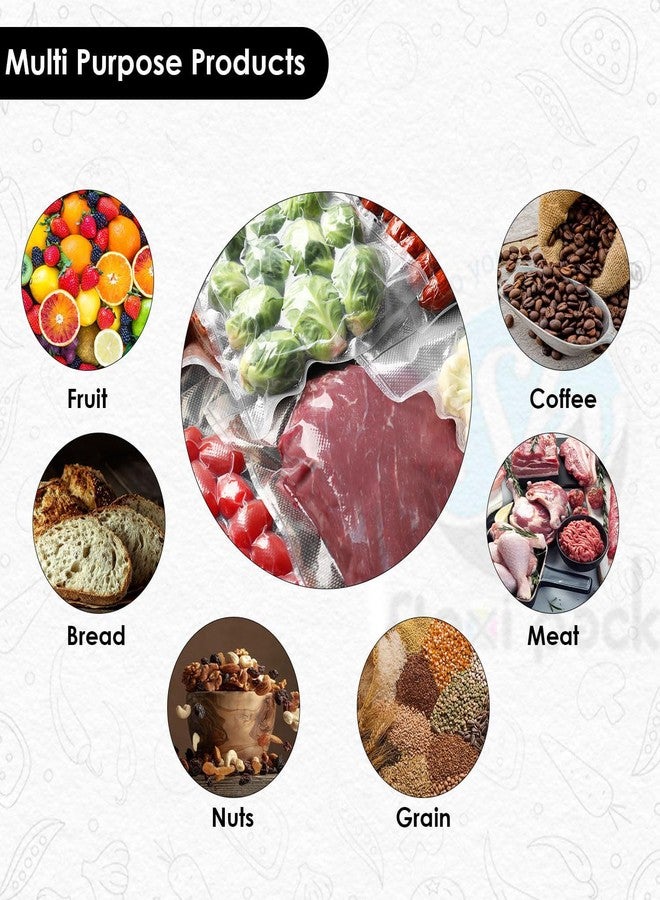 SKY FLEXI PACK Vacuum Pouches 14cm x 20cm, Pack of 75, One Side Dotted Embossed BPA Free Microwaveable Transparent Food Storage Vacuum Sealer Bags for Food 90 Micron Thickness, Capacity Approx. 250gm - Image 5